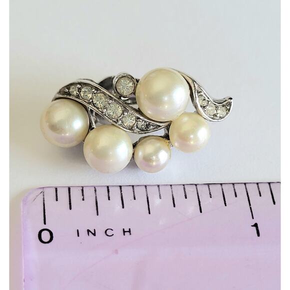 Vintage Crown TrifarI Pearl Clip-On Earrings 50s EXQUISITE MCM Philippe - Picture 8 of 9